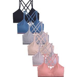 PACK OF 6 SOFRA WOMEN'S SEAMLESS SPORTS BRA (BR0239SP1) - 1 of 3