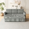 TiramisuBest 85 Inches Corduroy Sofa Bed, Modular Sectional Sofa with Storage, Sideboard Buffet Style Design for Living Room - 4 of 4