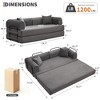 4-in-1 Convertible Sleeper Sofa Bed, 78'' Corduroy Sectional with Pillows, Folding Design and Pull-Out Bed, Floor Loveseat for Living Room - 2 of 4