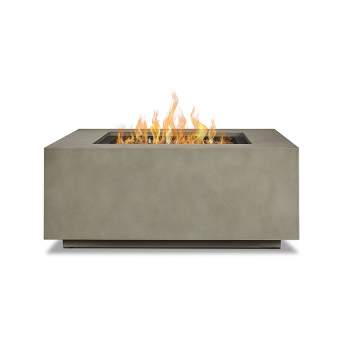 Aegean Square LP Fire Table with NG Conversion - Mist Gray Real Flame