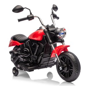 Jojoka 12V Kids Ride On Motorcycle, 3-Wheel Electric Bike with Training Wheels, Music, One-Button Start, Reverse, USB & Headlight - 1 of 4