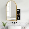 PexFix 39.4" x 24.5" Arched Gold Bathroom Medicine Cabinet with Mirror Metal Framed Wall Mounted Recessed Cabinets for Bathroom Vanity with 2 Shelves - 3 of 4