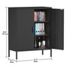 Rbied 31.5 in. W x 15.8 in. D x 40 in. H Metal File Cabinet Storage Cabinet with Adjustable Shelves for Homes, Offices and Coffee Bars - 2 of 4