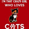 Junior's Design By Humans I'm That Crazy Girl Who Loves Cats Cartoon By MeowShop T-Shirt - 2 of 2