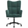 vidaXL Relaxing Chair - Modern Style Dark Green Velvet Adjustable Seat with Roller Castors, Steel Frame and Cross Legs for Living Room or Office - 3 of 4