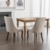 FONTOI Dining Chairs Set of 2 with Wide Seat, Comfy Upholstered Accent Chair with Curved Legs for Dining Room, Beige, 19.7"*37.5"*24.6" - 2 of 4
