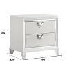 Vynxaria Modern White 2-Drawer Nightstand, LED Glow, V-Shape Handles, Transparent Acrylic Legs, Spacious Storage - 3 of 4