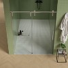 MAYEERTY 56"-60"W x 70"H Frameless Shower Door, Sliding Shower Door, Tempered Glass Shower Enclosure with Towel Bar, with Buffer - 4 of 4