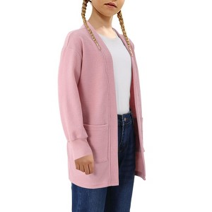 Girls Casual Coat Long Sleeve Open Front Sweatshirts Jackets with Pockets - 1 of 3