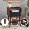 Mid Century Modern End Table, Wooden Bedside Table, End Table Side Table with 2 Tiers Storage, for Bedroom, Living Room - 2 of 4