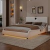 KIGFTSOD Luxurious Faux Leather Upholstered Platform Bed with Thickened Headboard, Bluetooth Speakers and RGB LED Light - 3 of 4