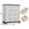 Dresser Chest with Wooden Base & Riser Trim, Wooden Rustic Rustic Chest of Drawers, Accents Cabinet Storage Dresser for -- Frevyn - 4 of 4