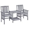 vidaXL Patio Chair, Outdoor Chair for Garden Yard Balcony, Dining Chair with Tea Table and Cushions - 2 of 4