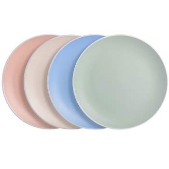Spice by Tia Mowry 4 Piece 10.5 Inch Round Matte Stoneware Dinner Plate Set in Assorted Colors
