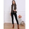 Allegra K Women's Stand Collar Lightweight Gilet Quilted Zip Vest - 3 of 4