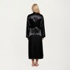 Anna-Kaci Lounge Women's Satin Slip Dress and Long Robe Set with Soft Draped Silhouette and Elegant Flowing Layered Design - 4 of 4