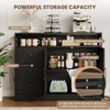 47" Farmhouse Sideboard Buffet Cabinet with 2 Barn Doors, 3 Drawers, Built-in Power Outlet, Coffee Bar Storage Cabinet for Kitchen, Dining Room - 4 of 4