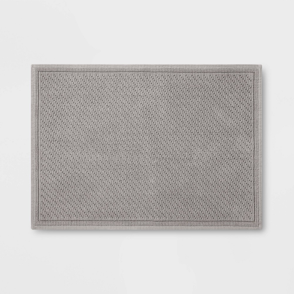 21"x30" Performance Solid Cotton Bath Mat Gray - Threshold™