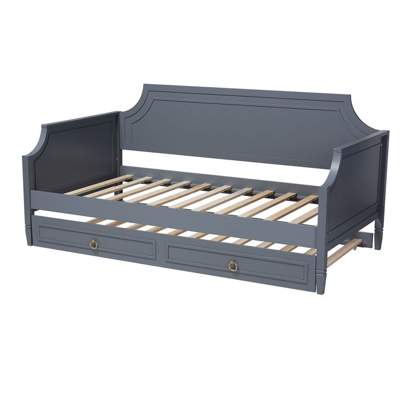 Baxton Studio Mariana Classic and Traditional Wood Daybed with trundle, 5 of 12
