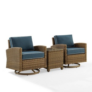 3pc Bradenton Outdoor Steel Swivel Rocking Chairs - Crosley
 - 1 of 4