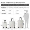 NAYSAYE Luggage ABS Hardshell 3 Piece Spinner Set with TSA Lock and Spacious Interior for Travel, White, 19.88"*10.63"*29.92" - 3 of 4
