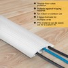 Floor Cord Protector Covers Cables, Cords, or Wires - 3 Channel for Sidewalks or Walkways, for Home or Office Doorways (White 4 Ft) - 3 of 4