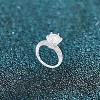 Slickblue Clear CZ Solitaire Engagement Ring, 3.3Ct Rhodium-Plated with Micropave Band, Women's Jewelry, Size 5 to 10 - 3 of 3