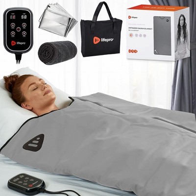 LifePro Far Infrared Sauna Blanket - Large Gray Portable Home Relaxation Sauna with Adjustable 77–176°F Temperature Range