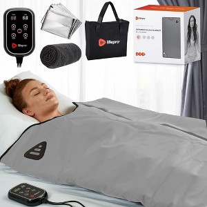 LifePro Far Infrared Sauna Blanket - Large Gray Portable Home Relaxation Sauna with Adjustable 77–176°F Temperature Range - 1 of 4