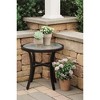Garden Elements Bellevue Round Aluminum Patio Accent Table with Glass Top, Mocha, 20" - 2 of 2
