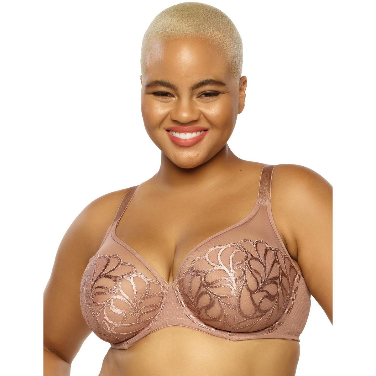 Women's Lotus Embroidered Unlined Bra - Feminine, Natural Lift Underwire, Sizes 32C-44H - Felina - thumbnail 7