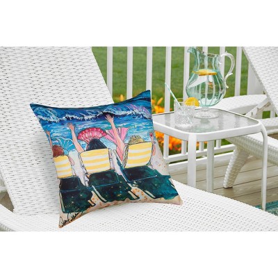 18" x 18" Mermaid Graphic Polyester Summer Throw Pillow
