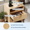 Modern Bedroom Nightstand With 2 Drawers, Wooden Sofa Side Table with Storage, Accent Bedside Table for Small Space, Narrow End Table - 4 of 4