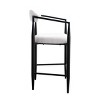 Set of 2 Modern Upholstered Bar Stools with Iron Frame, Curved Open Back, Minimalist Toothpick Design, Comfortable Seating-Cuddlewood - 4 of 4