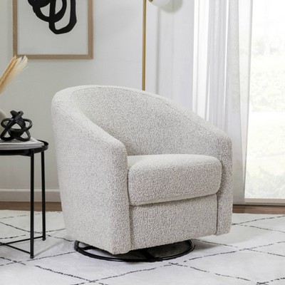 Madison 32.5'' Black White Boucle Swivel Glider Chair