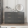 Large MDF/Particleboard 6-Drawer Dresser with Golden Handles and Decorative Laminate - 4 of 4