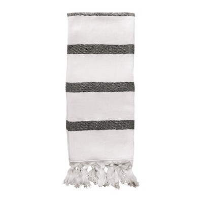 Sweet Water Decor Single Black Stripe Turkish Hand Towel - 19x35"