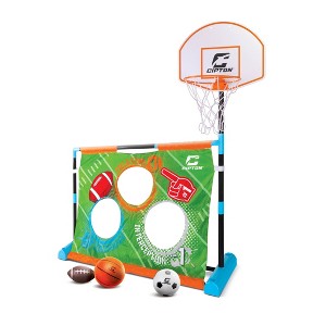 Cipton 3 in 1 Moving Multi Sports Toy Basketball Set - 18pc - 1 of 4