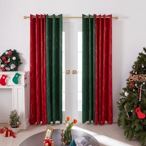 Deconovo Wave Line with Dots Blackout Curtains 52" W (2 Panels) - 1 of 4
