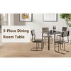 Dining Table Set for 4, 5-Piece Dining Room Table with One Table and Four Chairs, Kitchen Table Set for Bistro, Dining Room, Apartment Small Space - 3 of 4
