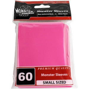 Monster Protector Sleeves - Smaller Size Glossy Finish - Pink (Compatible with Yugioh and Other Smaller Sized Gaming Cards) - 1 of 1