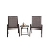 3-Piece Patio Set, Outdoor Camping Chairs with Breathable Textilene Fabric & Folding Steel Table, Compact & Lightweight - ModernLuxe - 2 of 4