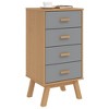 vidaXL Bedside Cabinet OLDEN Gray and Brown Solid Wood Pine - 4 of 4