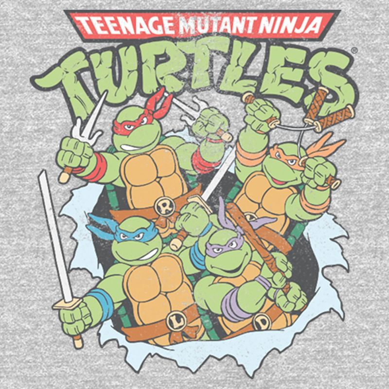Men's Teenage Mutant Ninja Turtles Distressed Team in Action Sweatshirt, 2 of 5