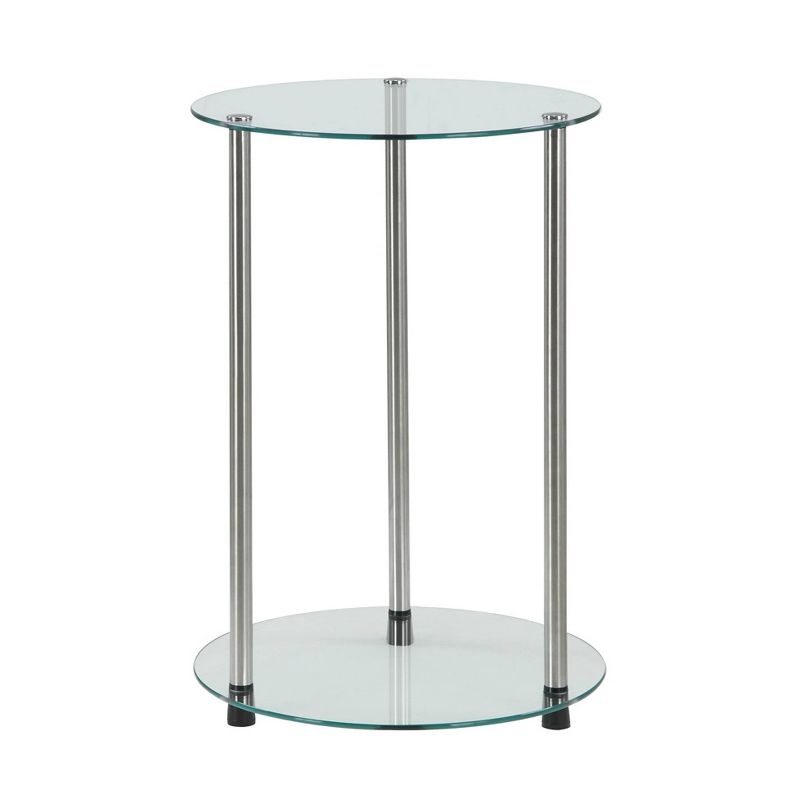 Designs2Go Classic Glass 2 Tier Round End Table - Breighton Home, 1 of 5