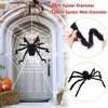 iMountek"49-Inch Poseable Halloween Spider with 126-Inch Tarantula Web & Creepy Outdoor Yard Decor"Black&White - 3 of 4
