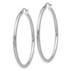 Black Bow Jewelry 2.5mm, 14k White Gold Classic Round Hoop Earrings, 45mm (1 3/4 Inch) - 2 of 4