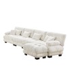 Oversized 173.2" Chenille Modular L-Shaped Sectional Sofa with Bolster Armrests and Ottomans, 5-Piece Free combination Sofa - 3 of 4