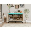 TIRAMISUBEST 3 Door Sideboard with LED, Buffet Cabinet Storage Cabinet Modern Coffee Bar Cabinet With Adjustable Shelf - 2 of 4