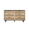 PAGED Rattan Dresser with 6 Drawers, Storage Cabinet with Metal Handle and Wood Legs, Dresser for Bedroom - 4 of 4
